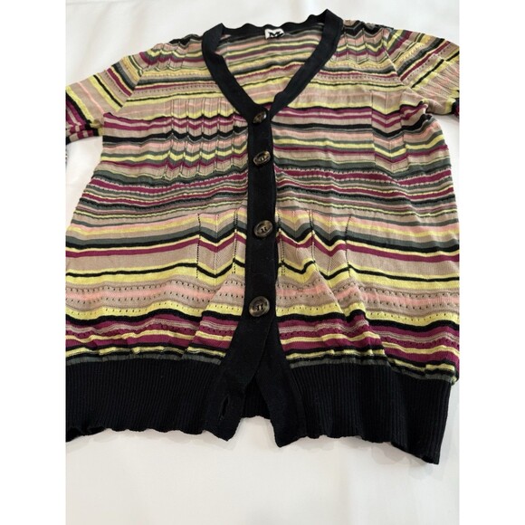 Missoni Sz 10 S/M Fine Knit Long Chevron Zig-Zag Iconic Cardigan Sweater - Picture 13 of 13